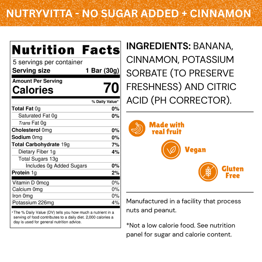 Nutryvitta Variety Pack – All 6 Flavors, Gluten-Free Banana Fruit Bars