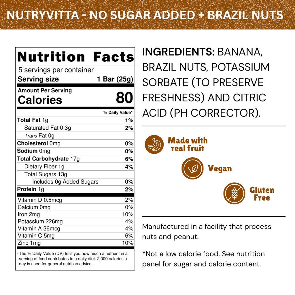 Nutryvitta Variety Pack – All 6 Flavors, Gluten-Free Banana Fruit Bars