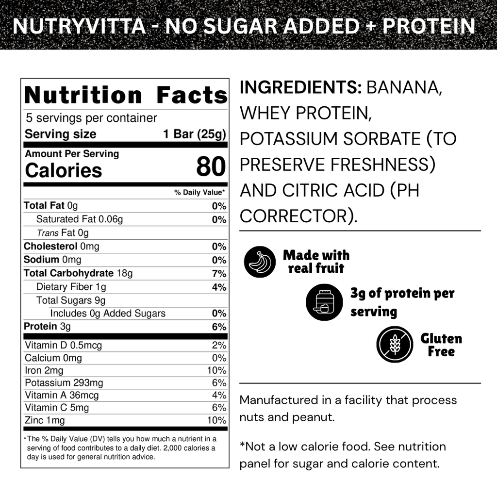 Nutryvitta Variety Pack – All 6 Flavors, Gluten-Free Banana Fruit Bars