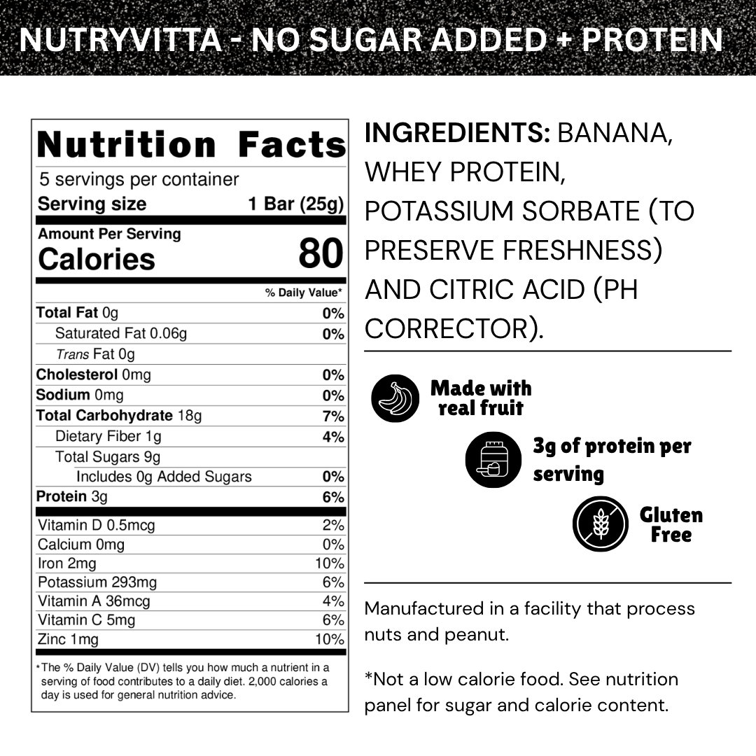 Nutryvitta Variety Pack – All 6 Flavors, Gluten-Free Banana Fruit Bars