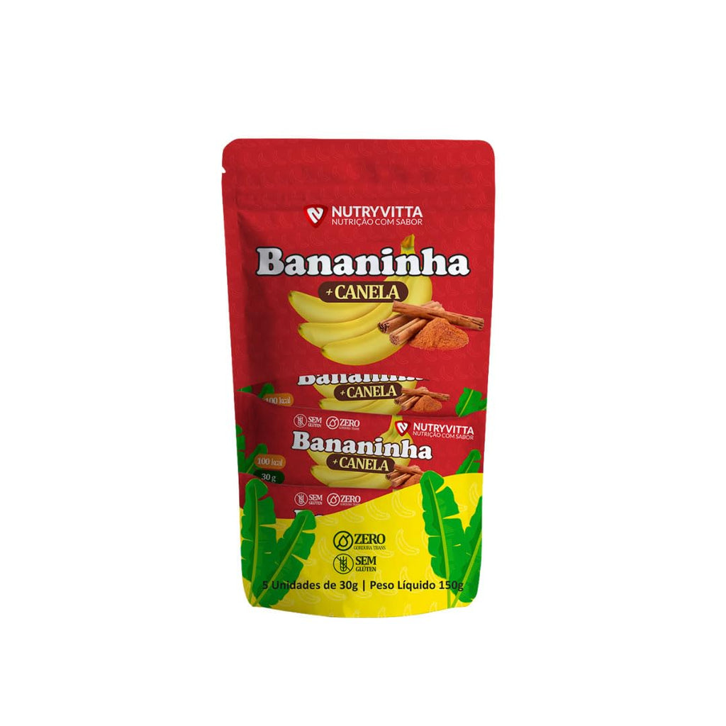 Nutryvitta Banana Fruit Bars with Cinnamon – Vegan, Gluten-Free, Brazilian Bananinha, 5-Pack