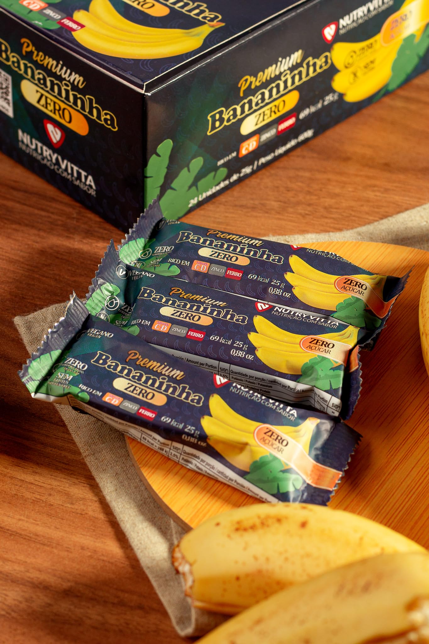 Nutryvitta No Sugar Added Banana Fruit Bars – Vegan, Gluten-Free, Brazilian Bananinha, 5-Pack