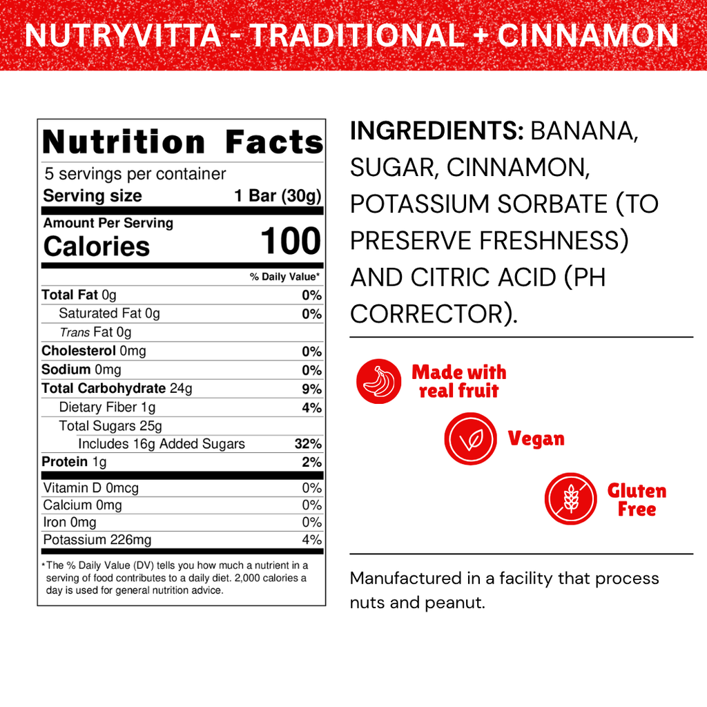 Nutryvitta Variety Pack – All 6 Flavors, Gluten-Free Banana Fruit Bars