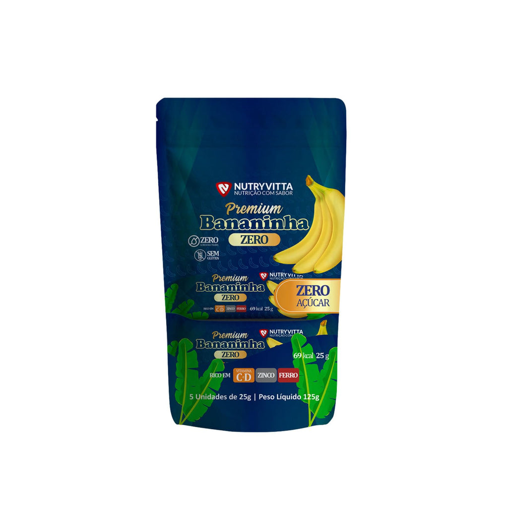 Nutryvitta No Sugar Added Banana Fruit Bars – Vegan, Gluten-Free, Brazilian Bananinha, 5-Pack