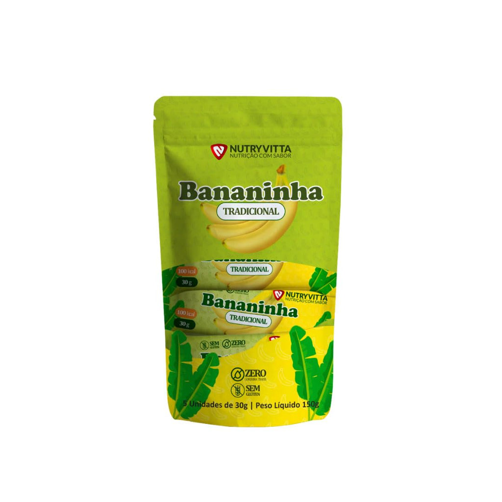Nutryvitta Banana Fruit Bars – Vegan, Gluten-Free, Brazilian Bananinha, 5-Pack